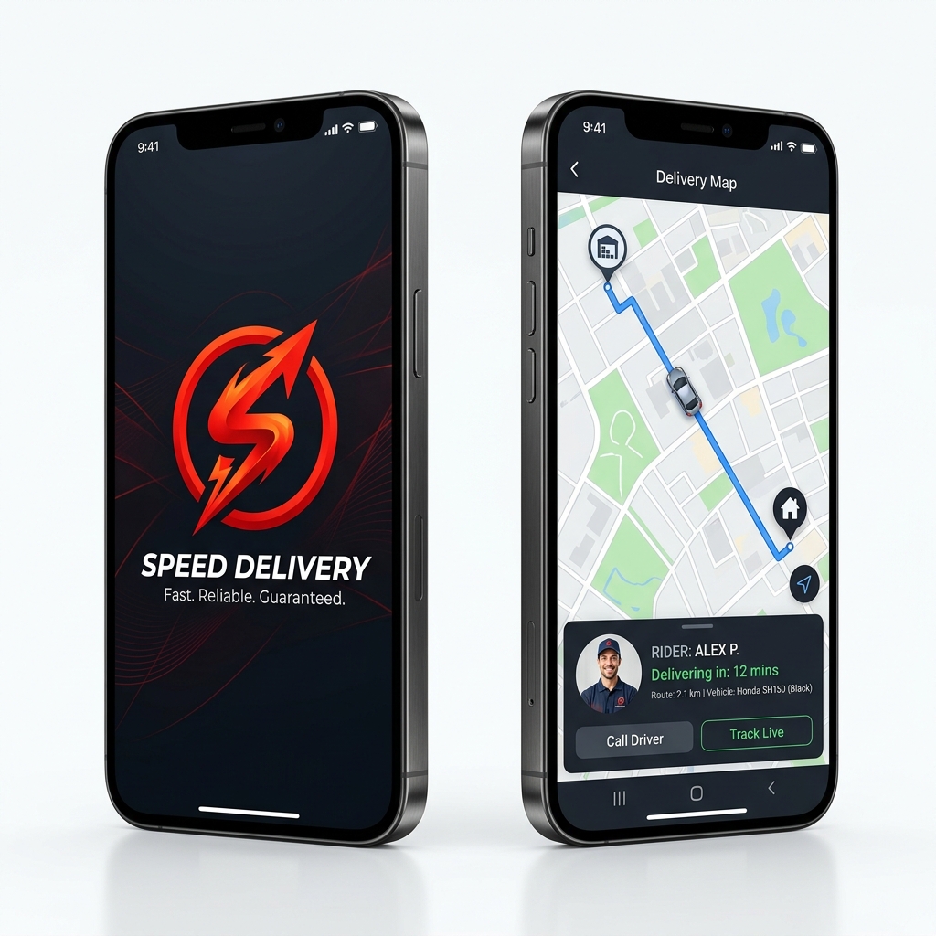 Dois celulares exibindo o aplicativo RUSH Entregas